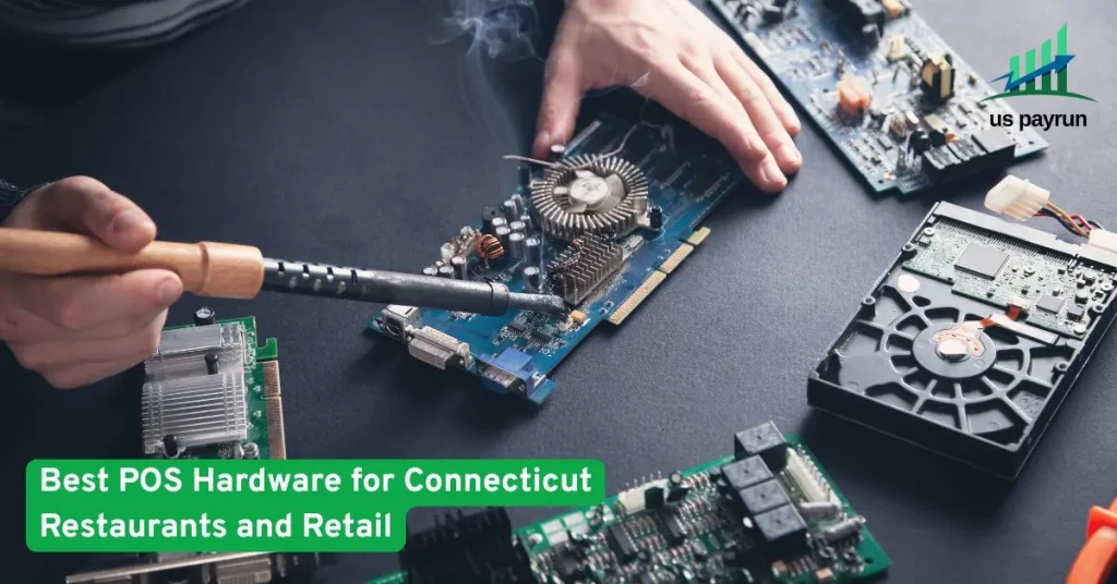 Technician assembling POS hardware components, representing reliable and efficient POS systems for Connecticut restaurants and retail stores.