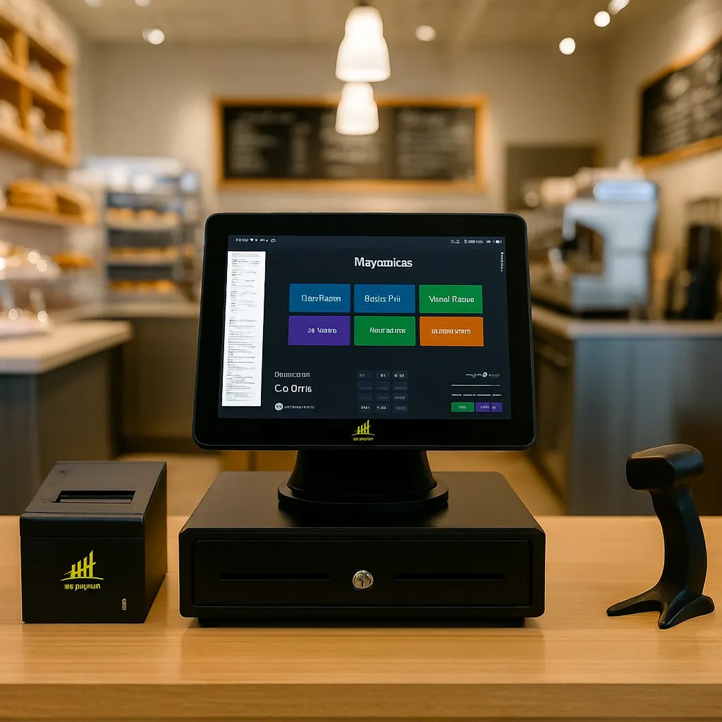 Modern POS system setup in a Fairfield County café for efficient payment processing and business management.